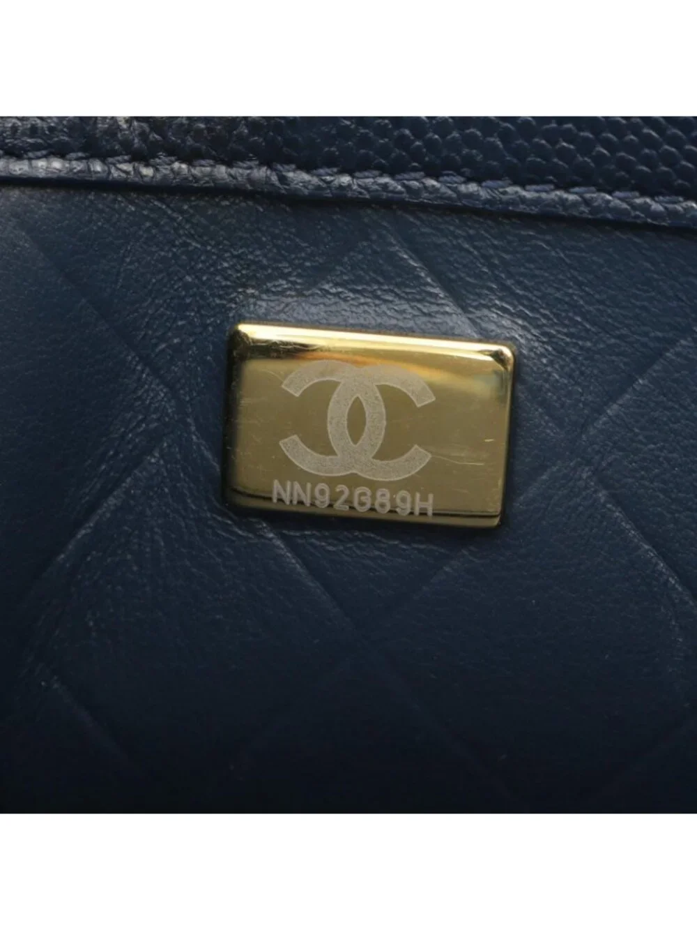 Chanel Shoulder Bag Quilted Navy Caviar Leather Small Chain